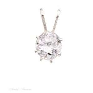  Sterling Silver Cubic Zirconia Pendant: Jewelry