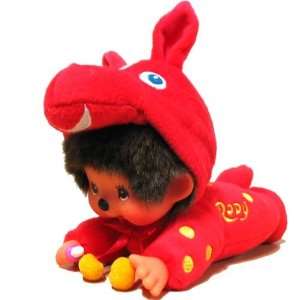    Monchhichi Rody Coveralls Lying Red Plush Doll: Toys & Games