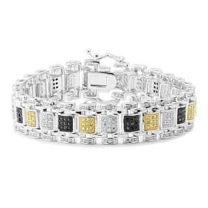  Mens Silver Plated Micro Pave CZ Rappers Bracelet: Jewelry