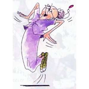 Art Impressions # P 1933 Lillie Rubber Stamp Skinny Old Lady Jumping 4 