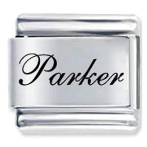   Edwardian Script Font Name Parker Q Italian Charms: Pugster: Jewelry