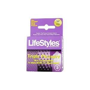  Lifestyles Triple Pleasure   Lubricated Condoms, 3 pack 