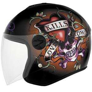   KBC Ed Hardy Love Kills Slowly OFS Helmet   Large/Black: Automotive