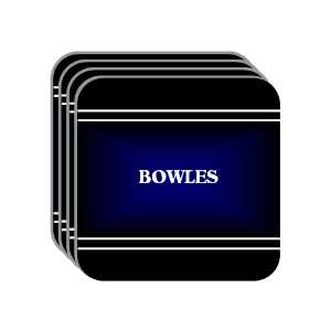 Personal Name Gift   BOWLES Set of 4 Mini Mousepad Coasters (black 