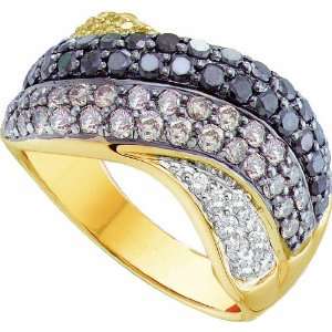  Attractive Ring Designed in 14K Two Tone Gold, Embellished 