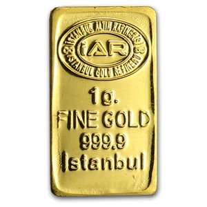  1 gram Istanbul Refinery Gold Bar .9999 Fine Everything 