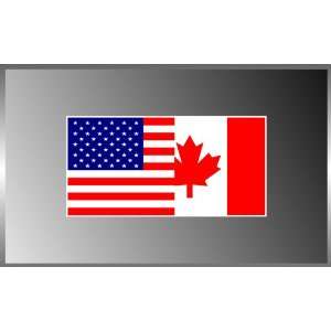  USA Canada Dual Flag Vinyl Decal Bumper Sticker 3x6 