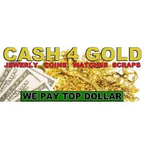  2ftx4ft Cash 4 Gold Banner   High quality   Vinyl   2 x 4 