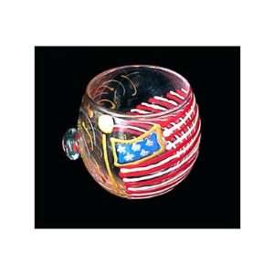  Americas Flag Design   Hand Painted   5 oz. Votive with 