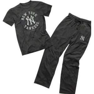  New York Yankees 101 Tri Blend T Shirt & Pant Tied Set 