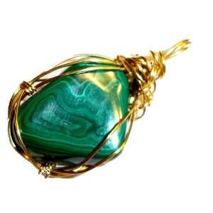   : Malchite Pendant   Heart Chakra Crystal Healing Gem Stone: Jewelry