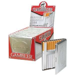  Gambler Classic Silver Cigarette Case (Fits up to 100s 