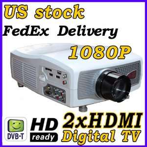  New 1080p Cinema Projector LCD Home Theater 2xhdmi Dvb t 