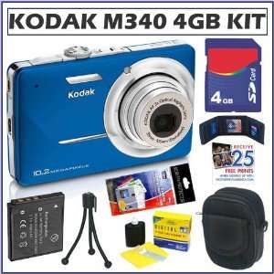  Kodak EasyShare M340 10MP Digital Camera in Blue + 4GB 