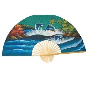  Hand Painted Fan J F 35 11 35 Home & Kitchen