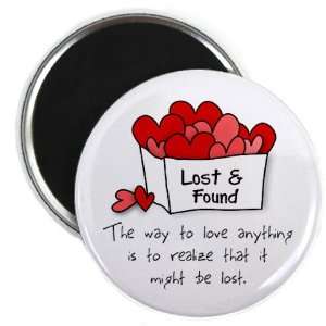   LOST AND FOUND Valentines Day 2.25 Fridge Magnet 