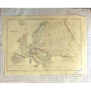   : LOWRY ANTIQUE MAP 1863 EUROPE FRANCE SPAIN GERMANY: Home & Kitchen