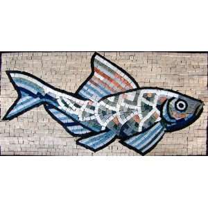  12x24 Fish Marble Mosaic Stone Art Tile Pool Or Bath 