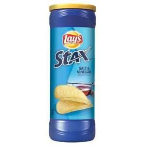 Lays Stax Salt & Vinegar Potato Crisps 5.5 oz (Pack of 12):  