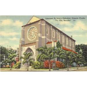  1940s Vintage Postcard Episcopal St. Lukes Cathedral 