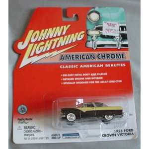   American Chrome 1955 Ford Crown Victoria BLACK YELLOW: Toys & Games
