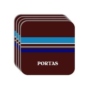 Personal Name Gift   PORTAS Set of 4 Mini Mousepad Coasters (blue 