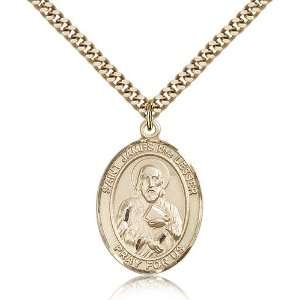 Gold Filled St. Saint James the Lesser Medal Pendant 1 x 3 