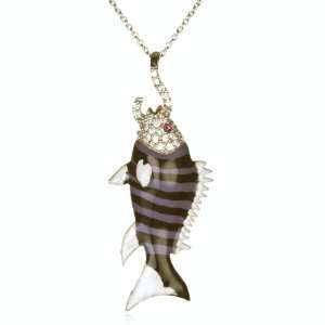  LUCKY FISH PENDANT WITH RED EYES CHELINE Jewelry