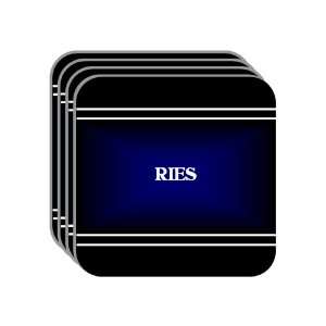 Personal Name Gift   RIES Set of 4 Mini Mousepad Coasters (black 