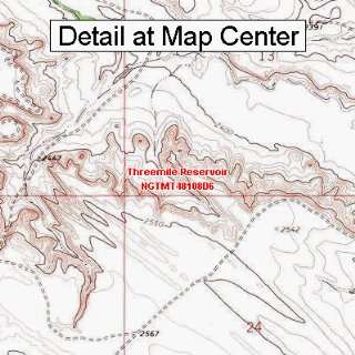 USGS Topographic Quadrangle Map   Threemile Reservoir, Montana (Folded 