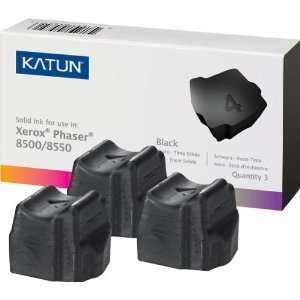 Katun Phaser(TM) 8500/8550 Solid Black Ink Sticks (OEM# 108R00668) (3 