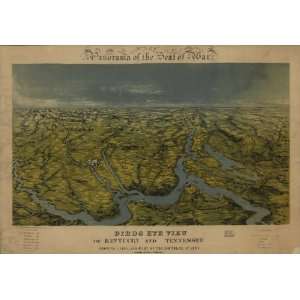  1861 Birds eye view of Kentucky and Tennessee: Home 