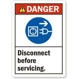  Danger Disconnect Before Servicing (ANSI style) Laminated 
