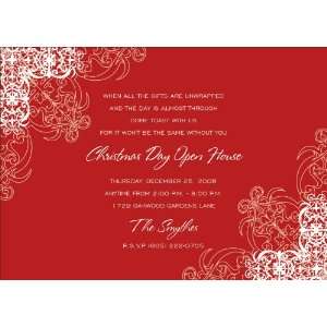  Corner Scrolls Red Party Invitations