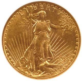 This is a 1915 $20 Gold Saint Gaudens Double Eagle graded and 