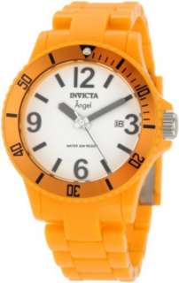 Invicta Womens 1210 Angel White Dial Burst of Orange Plastic Watch 