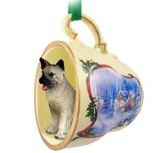  Gray Akita Christmas Ornament Sleigh Ride Tea Cup: Pet 