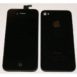 BLACK iPhone 4S 4GS Full Set: Front Glass Digitizer + LCD + Back Cover 