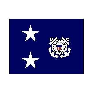  3 ft. x 5 ft. Coast Guard 2 Star Admiral Flag for Parades 