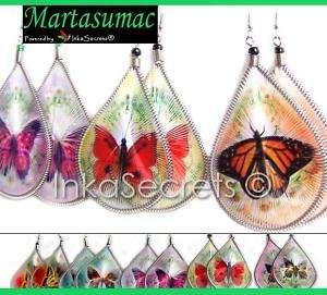 100 Pairs THREAD EARRING w/ BUTTERFLY IMAGES. 3 PERU  