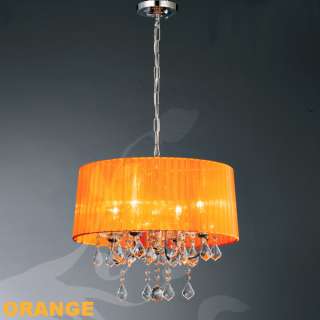 New Crystal 4*40w Lamps Chandelier Fabric Shade Colors  