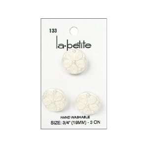  LaPetite Buttons 3/4 Shank Pearlized White 3pc 