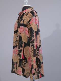 vtg 70s 80s Morgan Cole sheer silk Asian blouse L NWT  
