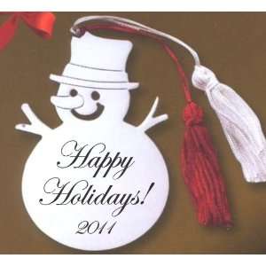  Happy Holidays 2011 Metal Snowman Ornament: Everything 