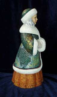 Lovely Russian Hand Carved Wood Snow Maiden granddaughter of Santa 12 