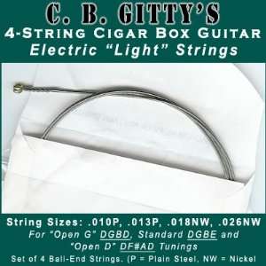  Electric Light 4 String Cigar Box Guitar Strings   Open 