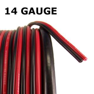 25 FT 14 AWG GAUGE ZIP WIRE RED BLACK STRANDED COPPER POWER GROUND 