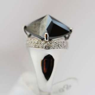 Black Onyx and White Topaz Latest IN S Silver Ring 9  