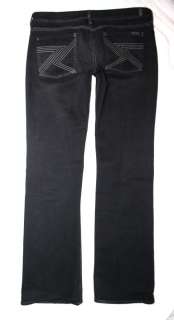 Womens 7 FOR ALL MANKIND FLYNT 32 jeans black gray wash bootcut 