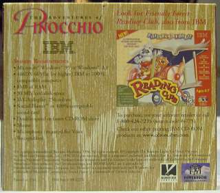 The Adventures of Pinocchio Windows CD ROM 1996 IBM  